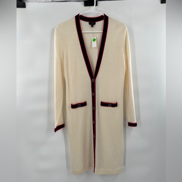 Talbot's women's cream merino wool Long line cardigan- Size XS - Picture 1 of 8